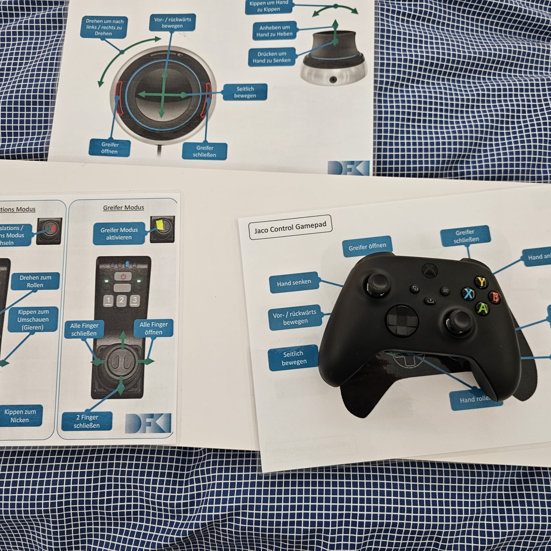 verschiedene Bedienelemente, 3D-Maus, Gamepad